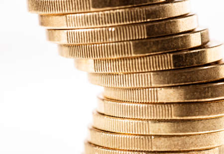 Detail of a stack with euro coinsの写真素材