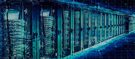 Data center with servers and artificial intelligenceの写真素材