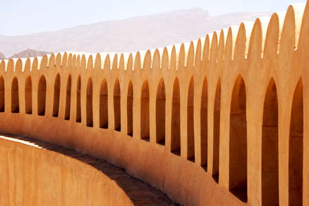 Top fence view of Nizwa Fort muscat omanの写真素材