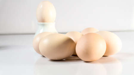 Eggs isolated on white backgroundの写真素材
