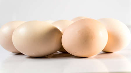 Eggs isolated on white backgroundの写真素材