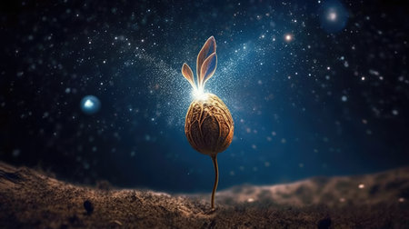 Conceptual image of planet earth with rabbit ears. Mixed mediaの素材