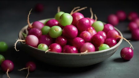 Colorful candies in a bowl on a dark background. Selective focus.の素材