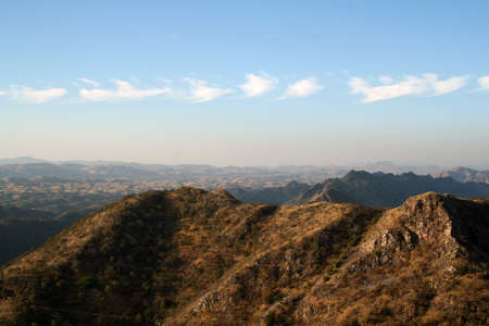 mountain range viewed from hilltop