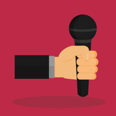 grab microphone in hand vectorのイラスト素材