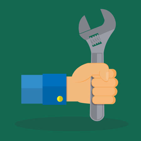 grab wrench in hand vectorのイラスト素材