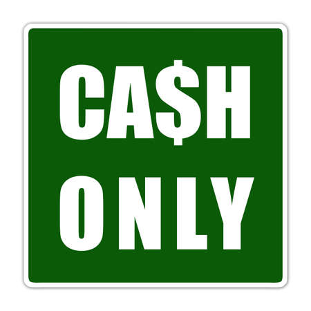 Cash only sign.の写真素材