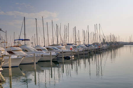 Yachts and boats at the marina  South of France の写真素材