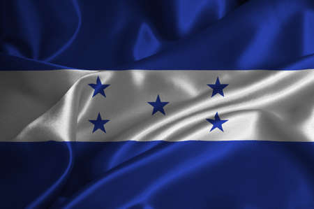 Honduras flag on satin texture.の写真素材