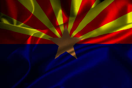 Arizona flag on satin texture 