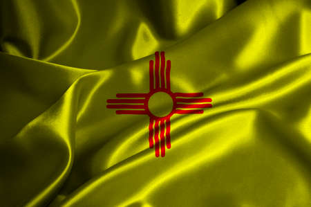 New Mexico flag on satin texture 