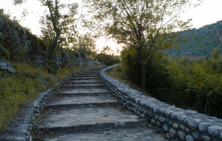 Stairs to sunsetの写真素材