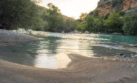 Little nice shore of the riverの写真素材