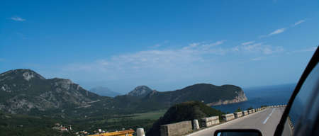 Driving to the seaの写真素材