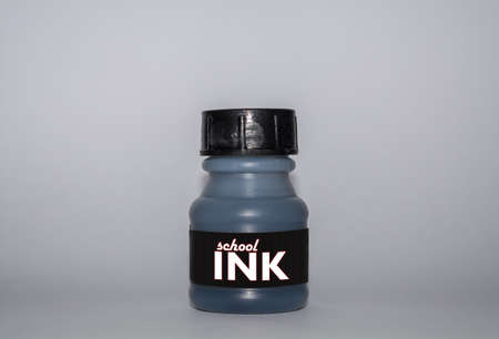 Isolated ink bottle on the white background