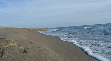 Sea connecting with the beachの写真素材
