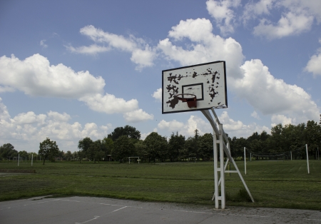 Basketball in the parkの写真素材