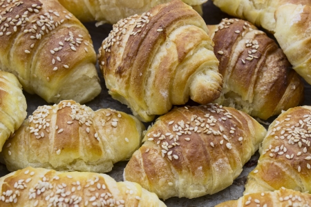 croissant rolls with sesame seedsの写真素材