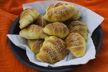 croissant rolls with a sesameの写真素材