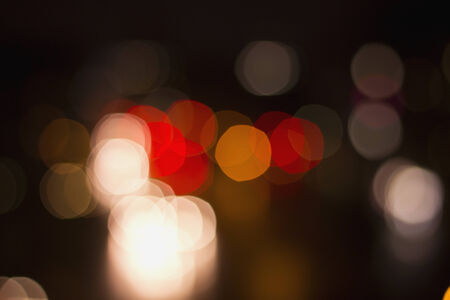 Out of focus Blurry Street traffic lights ,Bokehの写真素材