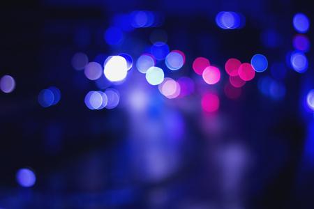 Out of focus Blurry Street traffic lights ,Bokehの写真素材