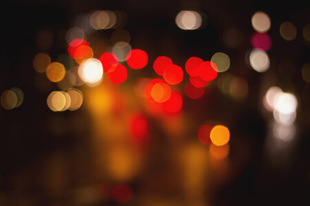 Out of focus Blurry Street traffic lights ,Bokehの写真素材