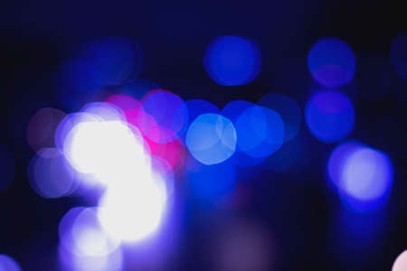 Out of focus Blurry Street traffic lights ,Bokehの写真素材