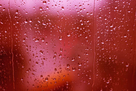 Rain drops on window Bokehの写真素材