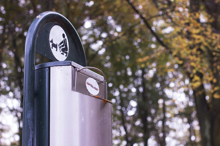 bin for dog excrement dog wasteの写真素材