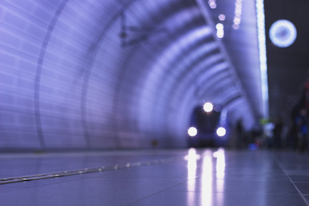 metro train out of focusのeditorial素材