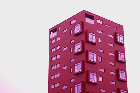 Red modern Building apartmentsの写真素材