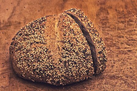 Bread on wooden table