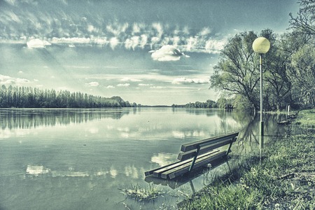 Flooded riverの写真素材