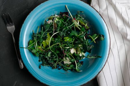 beetroot salad with nut,onion,beetroot leavesの写真素材