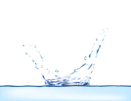 Blue water splashのイラスト素材