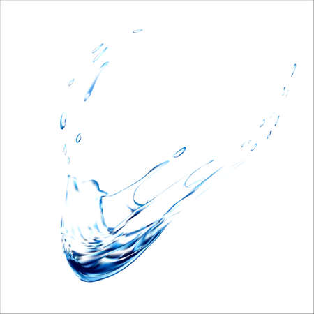 Blue water splash. Spray with drops isolated. 3d illustration . Aqua splashing surface background created with gradient mesh tool. water spash. water surface. water . watre splashのイラスト素材