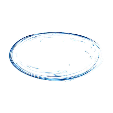 water splash circle with drops from top view isolated on white. 3d illustration vector created with gradient mesh. blue aqua surface background.のイラスト素材