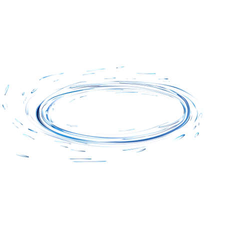 water splash circle with drops from top view isolated on white. 3d illustration vector created with gradient mesh. blue aqua surface swirl background.のイラスト素材