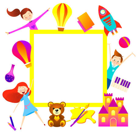 Kids cartoon background.のイラスト素材