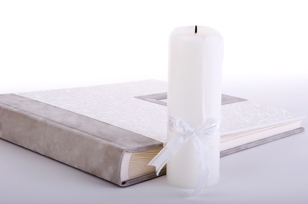 	Wedding photo album with white backgroundの写真素材