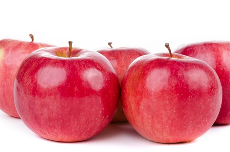 Group of apples with white backgroundの写真素材