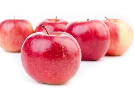 Group of apples with white backgroundの写真素材