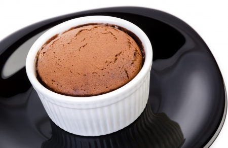 Chocolate souffle with white backgroundの写真素材