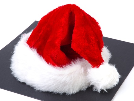 Santa Hat with gray and white backgroundの写真素材