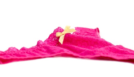Pink panties isolated on white