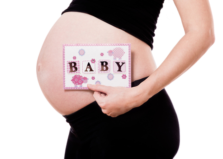Pregnant Baby Text isolated on whiteの写真素材