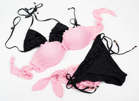 Two bikinis isolated on whiteの写真素材