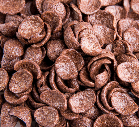 Pile of chocolate breakfast flakesの写真素材