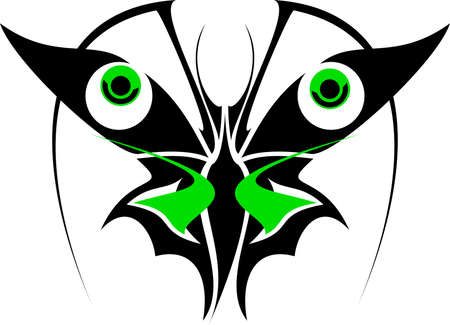 Beautiful black and white butterfly isolated on white. Many similarities to the author's profileのイラスト素材