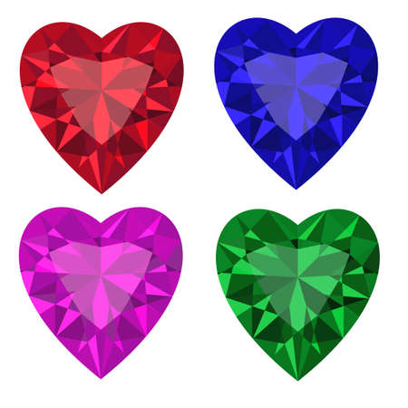 Jewel set. Vector illustration. Ruby ,brilliant, saphire, emerald.のイラスト素材